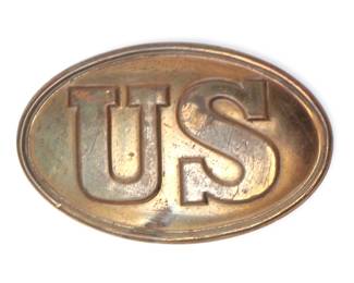 Lot 110 Civil War Federal US Oval Metal Belt Buckle