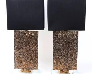 Lot 2 Gorgeous Pair of Bronze Table Lamps