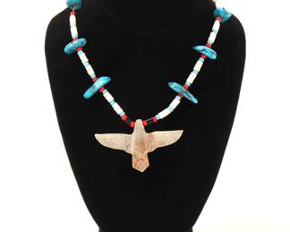 Lot 116 Beautiful Mixed Mineral Zuni Necklace