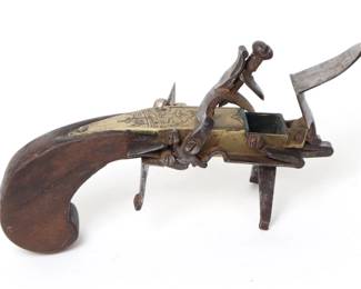 Lot 69 Engraved Flintlock Tinder Pistol, 18th century