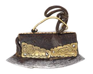 Lot 95 Engraved Brass Tibetan Chuckmuck Firestart, 19th c.