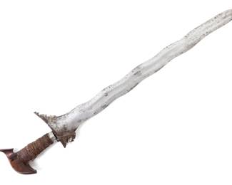 Lot 41 Fine 1800s 9 Wave Moro Sulu Kris Sword