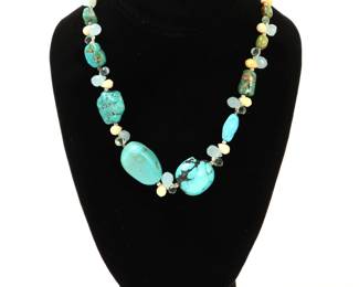 Lot 117 Beautiful Turquoise Mixed Mineral Beaded Necklace