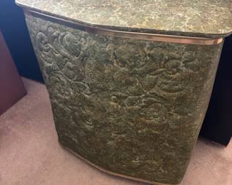 Mid Century Green Quilted Hamper