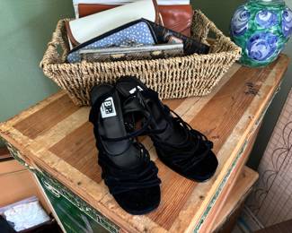 BP Shoes Black Velvet Platforms - Size 8