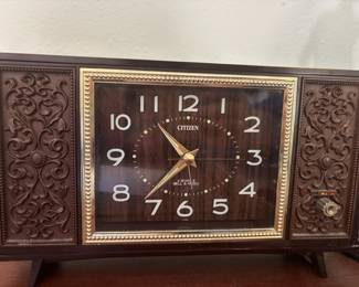 Mid Century Citizen 2 Jewels Bell & Music Mantle Clock