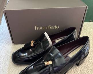 Franco Sarto Women's Black Donna Block Heel Tassel Loafers – Size 7.5