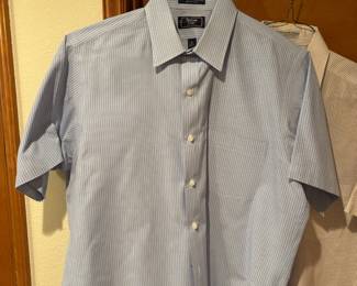 Arrow By Kent Baby Blue Striped Short Sleeve Button Up Shirt – Size 16