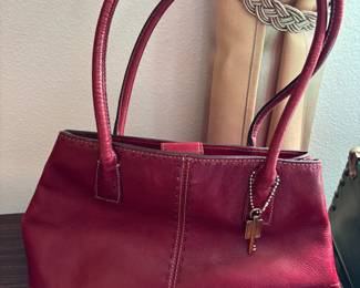Fossil Red Leather Shoulder Bag