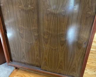 Mid Century Wood Veneer Shoe Cabinet