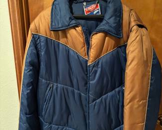 Insulated Apparel Blue & Brown Bomber Jacket with Removable Sleeves