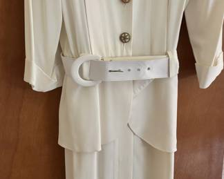 Circa 1990s Studio I White Dress with Belt