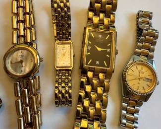 Anne Klein Ladies Gold Tone Tank Watch, Seiko Ladies Gold Tone Watch, Citizen Unisex Gold Tone Watch, Seiko Two Tone Ladies Watch