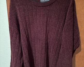 David Taylor Burgundy Crew Neck Sweater