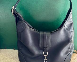 Coach Black Leather Hobo Shoulder Bag