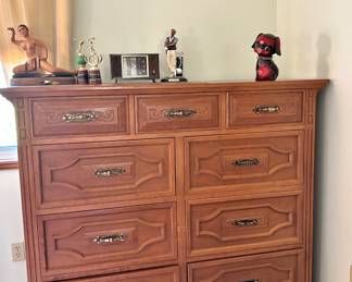9 Drawer Oak Highboy Dresser 