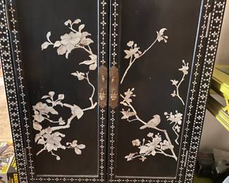 Chinoiserie Black Lacquer Cabinet 