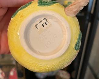 Fitz & Floyd Lemon Themed Tea Set with Salt & Pepper Shakers
