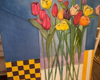 Tulip Bouquet Still Life Acrylic Painting