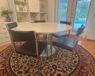 $550 - Made in Germany - round table with 5 chairs and 2 leaves (when extended can seat up to 12 people)