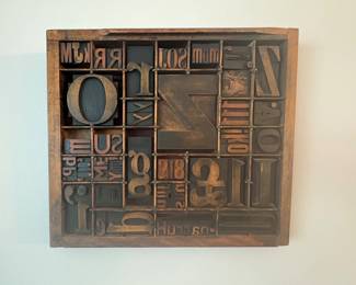 $80 - Antique letterpress wall hanging