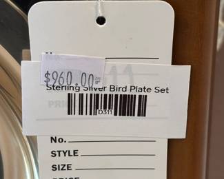 Sterling Silver Bird Plate Set