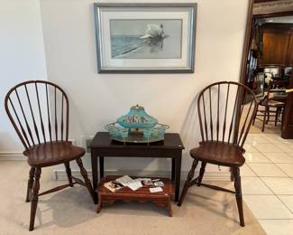 Wooden Chairs, Vintage Punch Bowl Set