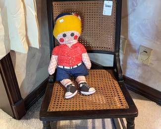 Antique Chair, Stuffed Doll