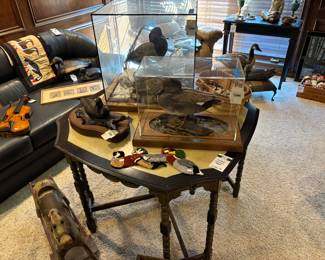 Gadwell Duck Diorama, Bruce Killen Bronze Duck, Redheaded Duck Winter Diorama