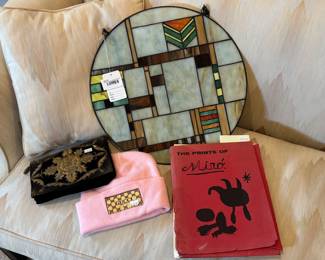 Hanging Stained Glass, Gucci Hat, Prints of Miro