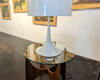 Midcentury modern side table and lamp