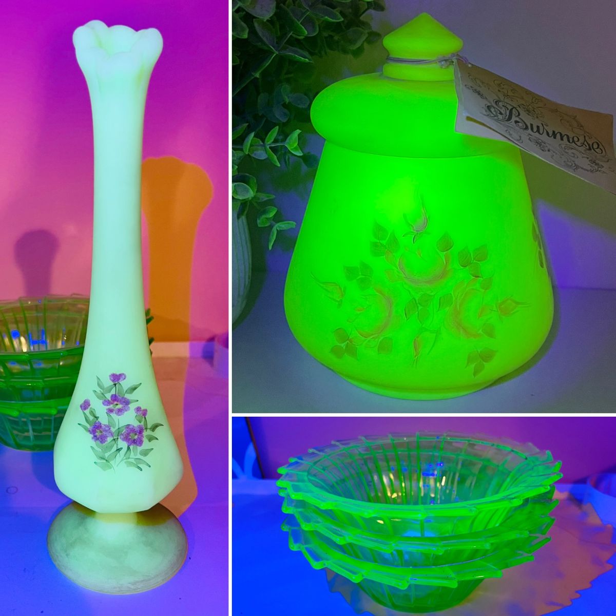 Fenton Burmese and uranium glass