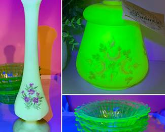 Fenton Burmese and uranium glass