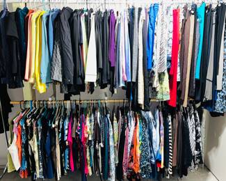 Women’s clothes sizes are mostly large & XL with some medium & XXL — pants sizes: 10, 12, 14, 16