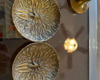 MCM Brass Flamingo Trinket Plates