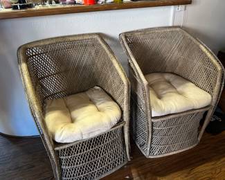 Vintage Rattan Boho Style Chairs