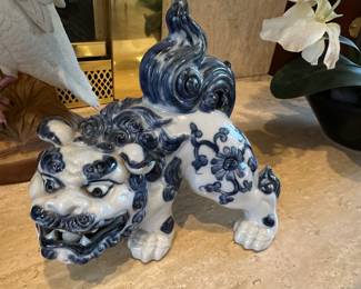 Pair of Vintage Japanese Porcelain Fu Dogs