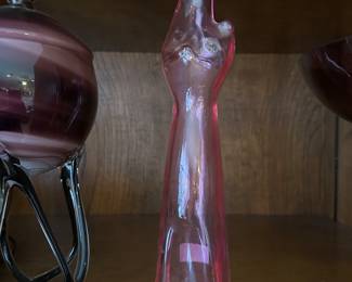 Pink Glass Cat Decanter