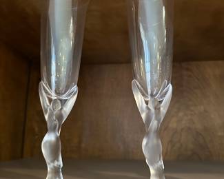Igor Carl Faberge Kissing Doves Champagne Flutes Set of 2