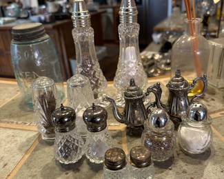 Sterling & Silver plated Salt & Pepper Shakers