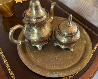 Traditional Moroccan Brass Tea Set
