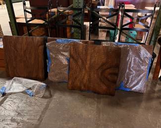Carved wood art (set of 4)
