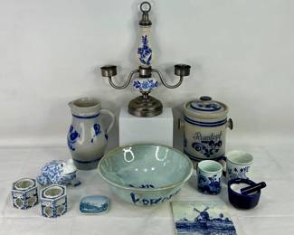 Blue and White Delftware-Inspired Ceramic Collection