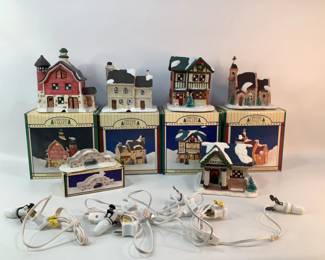 Christmas Valley Illuminated Porcelain Buildings