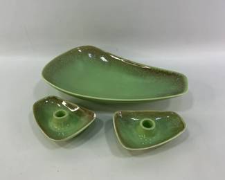 Royal Haeger Centerpiece Bowl & Candlestick Holders