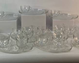Federal Glass Homestead Snack Plate & Cup Set