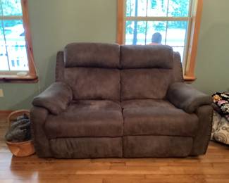 Brown loveseat