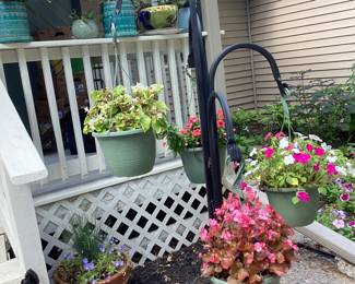 Planter hooks and Flowers included