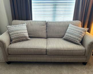 Neutral herringbone sofa