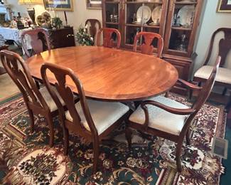 Davis cabinet Dining table with 3 Leaves and 8 Chairs